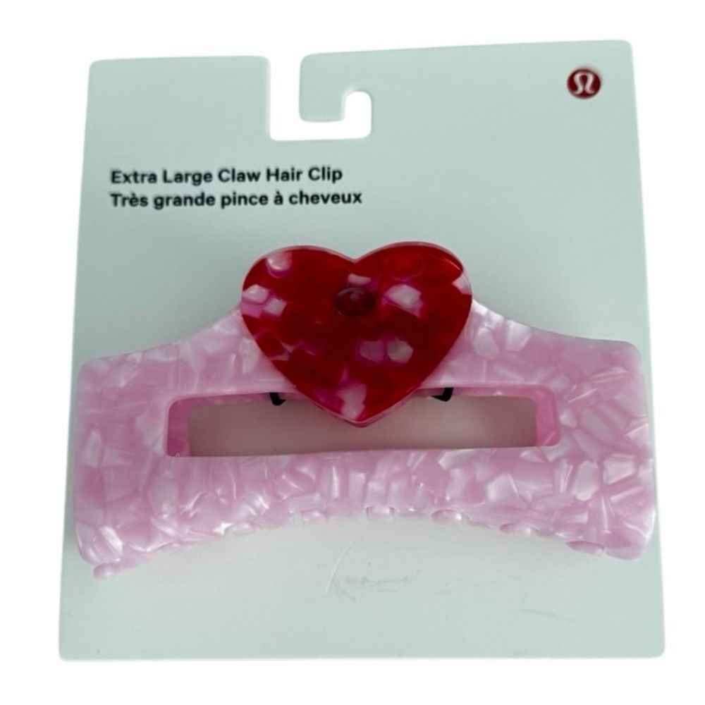 Lululemon Extra Large Claw Hair Clip Heart Blush Blend/Oxford Red - Picture 6 of 10